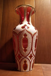 large antique bohemian glass moser overlay ruby vase - Diamonds Sapphires Rubies Emeralds