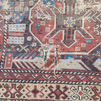 antique caucasian rug NEEDS RESTORATION! #91008