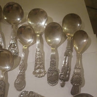 Set Of 14 Sterling Silver Assorted Antique Scandinavian Spoons