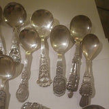 Set Of 14 Sterling Silver Assorted Antique Scandinavian Spoons