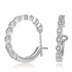 14K White Gold Diamond Hoop Earrings