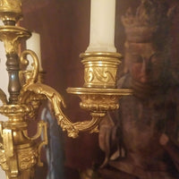 Antique French Gilt Bronze Candelabra Lamp