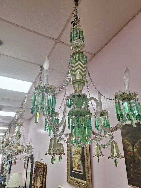 Osler Green Overlay Chandelier
