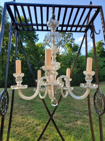 Antique Baccarat twist crystal chandelier