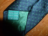 100% Silk Italian Tie by Andrew's Ties Zadi of Milano Black with Green Polka Dot - Diamonds Sapphires Rubies Emeralds