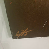 A Mid Century Modern Gold Abstract Oil Drip