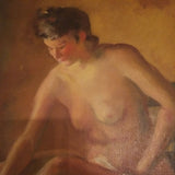 Antique Nude Painting Signed Renoir With Label