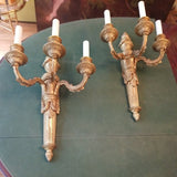 Pair Of Louis XV French Bronze Sconces