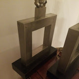 Mid century Modern Pair of Cubist Designer Lamps