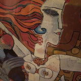 Mid century Modern Picasso Inspired Cubist Nude "Dancing" by Qin #910008