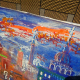Listed Artist Painting City Scene