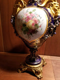 200 Year Antique Sevres Porcelain Jeweled Imperial Ormolu Urn with Bronze &Gold - Diamonds Sapphires Rubies Emeralds