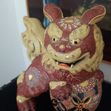 Mid Century Modern Porcelain Gold Foo Dog Sculpture #91258