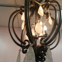 Wrought iron With Rock Crystal Art Deco Style Chandelier