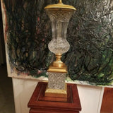 Mid Century 1960's Baccarat Crystal and Bronze Lamp