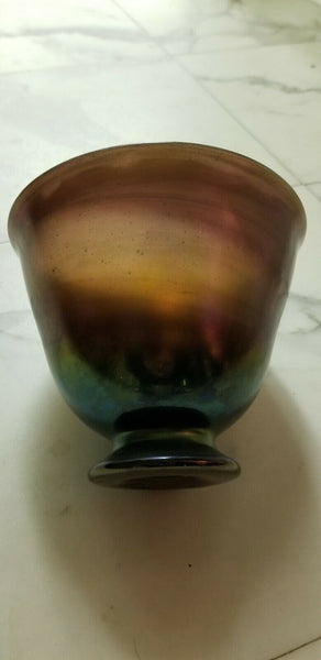 Vintage Art Glass Tiffany Style Bowl - Diamonds Sapphires Rubies Emeralds