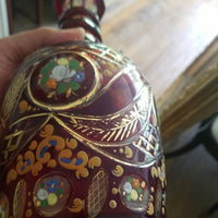 Antique Bohemian Glass Decanter Jeweled