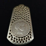 Antique Original Sterling silver Perforated Money Clip