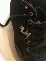 Women's Black Suede Moschino Ankle Length Boots Size 7 with Shearling Inside