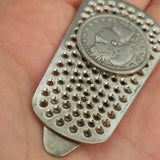 Antique Original Sterling silver Perforated Money Clip