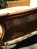 Vintage Regency Caned Fauteuil Designer Chair
