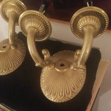 Pair of Antique Bronze Mid century Modern Sconces