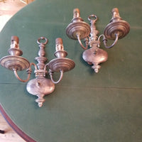 Pair Of Antique Silvered European Sconces