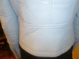 Ladies Light Blue Vince Camuto Size 2 Leather Jacket - Diamonds Sapphires Rubies Emeralds