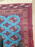 Antique Turkoman Hand Knotted Vegetal Dye oriental rug  4-2 X 6-3 very fine weav