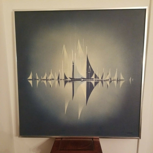 Mid century Modern Vintage Signed Abstract painting