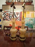 Pair Of Mid Century Modern Venetian Art Glass Designer Lamps