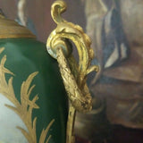 Antique Sevres Enamel Urn Jade