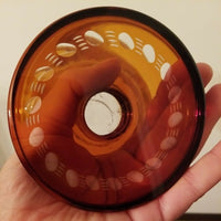 100 Years Old Amber Bohemian Glass Covered Goblet