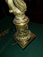 Antique French Empire Bronze Swan Lamps