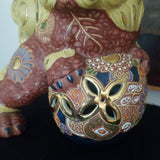 Mid Century Modern Porcelain Gold Foo Dog Sculpture #91258