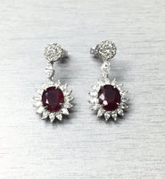 Natural GIA Certified 18K Gold Ruby Earrings with Diamonds 6.72 Carats Rubies - Diamonds Sapphires Rubies Emeralds