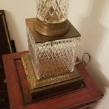 Massive Antique Baccarat Crystal and Bronze Lamp