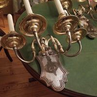 Pair Of regency Antique Palace Silver Sconces