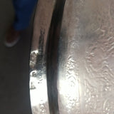 Round 84 Silver Tray Hand Worked 1950's signed