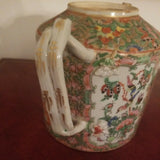 Antique Chinese Porcelain Tea Pot Rose Mandarin Canton