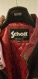 Authentic SCHOTT Motorcycle Biker Racing Leather Jacket. Size 6XL - Diamonds Sapphires Rubies Emeralds