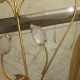 French Rock Crystal Gilt Pair Of Large Sconces