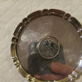 Sterling Silver 850 Small Plate With Chinese Or Japanese Coin