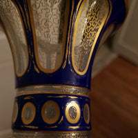 Antique Moser Overlay Bohemian Glass Triple