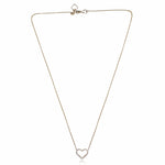14K Yellow Gold Heart Shape Diamond Pendant with Chain