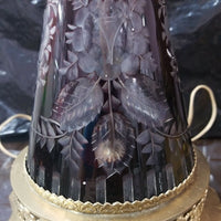 Antique Crystal Romanian Lamp Converted From Wine Bottle