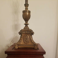 Antique E F Caldwell Lionhead Table Lamp Bronze