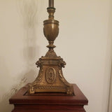 Antique E F Caldwell Lionhead Table Lamp Bronze