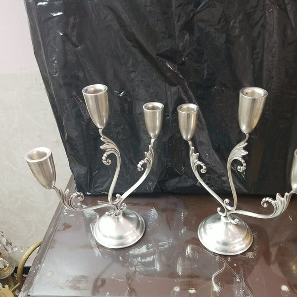 Pair of Pure Silver Candelabra 3