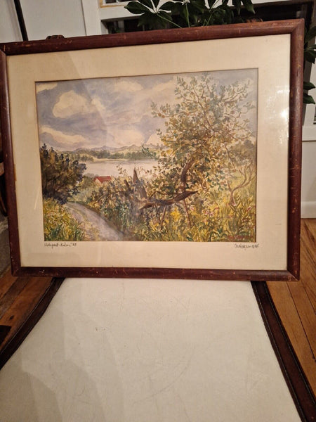 Antique American Signed WC Painting